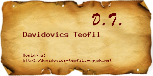 Davidovics Teofil névjegykártya